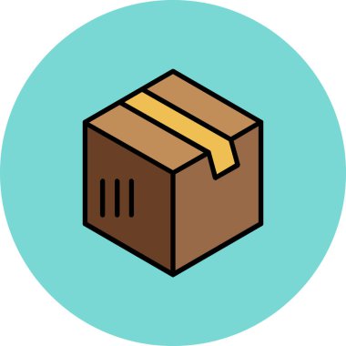 Paket var. Web simgesi basit illüstrasyon