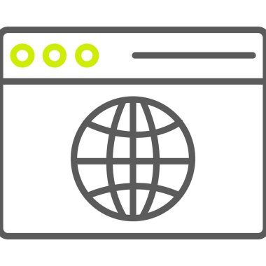 Tarayıcı web tarayıcı simgesi ana hat biçiminde