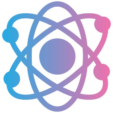 Atom modern simgesi, vektör illüstrasyonu