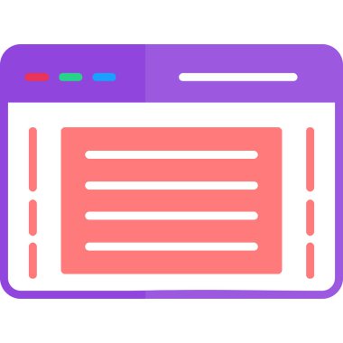 Web simgesi, basit bilgisayar monitörünün vektör illüstrasyonu