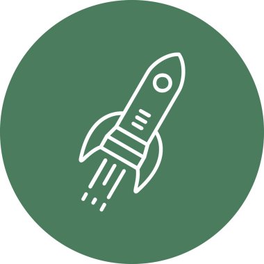 Roket. Web simgesi basit illüstrasyon