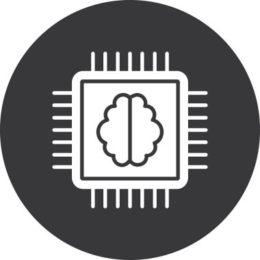 Devre kartı simgesi vektör illüstrasyonlu beyin