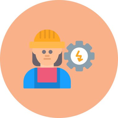 Elektrik simgesi olan elektrikçi, vektör illüstrasyonu