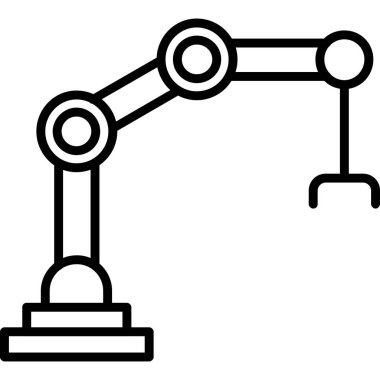 Robotik kol simgesi, vektör illüstrasyon