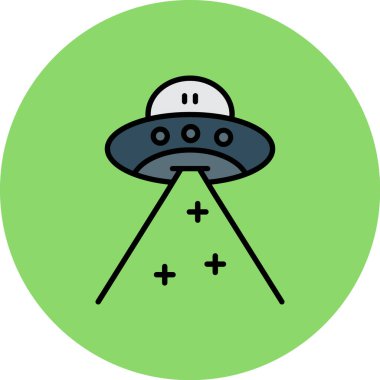 UFO ve uzay simgesinin vektör çizimi