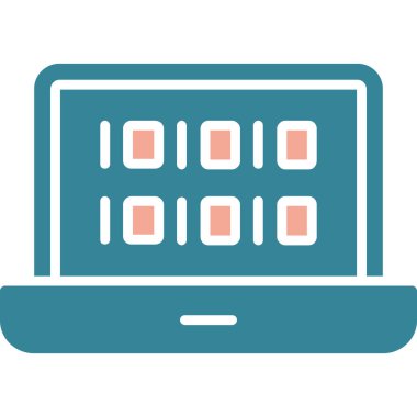 Bilgisayar monitörü. Web simgesi basit illüstrasyon