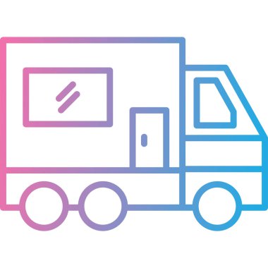 Gıda simgesi olan teslimat aracının vektör çizimi