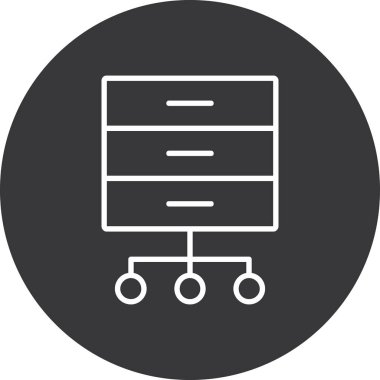 Sunucu vektör illüstrasyon simgesi, veri depolama