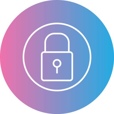 Beyaz arka plan üzerinde izole basit tarzı kilit simgesi