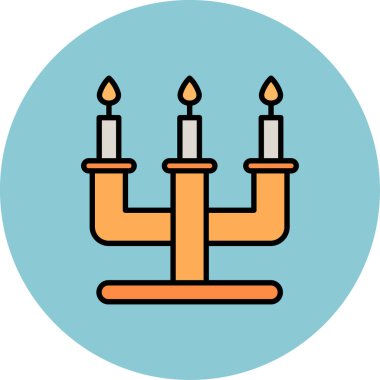 Mum ikonu. Web için mum vektör simgelerinin özet çizimi