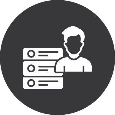 Veri merkezi. Web simgesi basit illüstrasyon