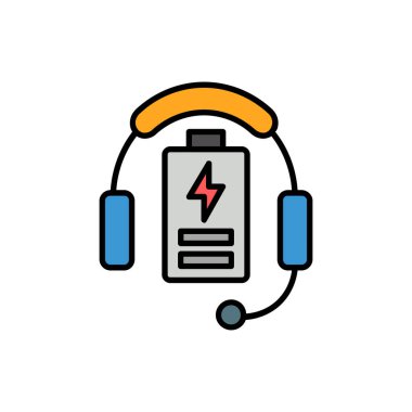 Ağ ve mobil uygulama tasarımınız için beyaz arkaplanda izole edilmiş pil simgesi vektörü, yük logosu konsepti