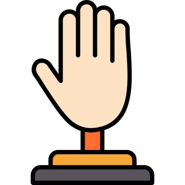 Eldiven jest el simgesi - taslak biçimi