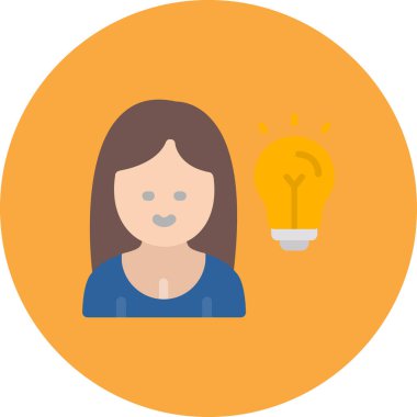 Kadın ampul aydınlatma simgesi