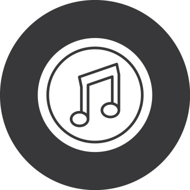 müzik notası ikon vektör illüstrasyonu