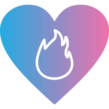 Aşk kalp ikonunun vektör illüstrasyonu