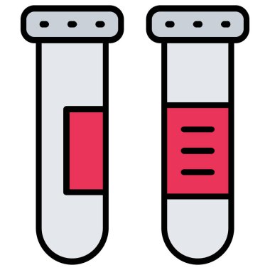 Kan testi ikonu renk çizgisi vektörü. Saydam izolasyon için kan testi işareti