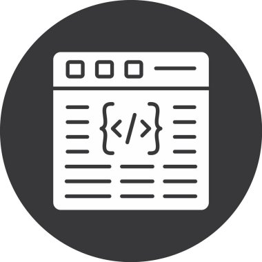 kod web simgesi basit vektörü