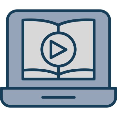 çevrimiçi öğrenme renkli vektör simgesi