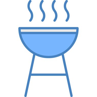 Barbekü. Web simgesi basit illüstrasyon