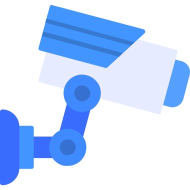 CCTV kamera simgesi, vektör illüstrasyonu beyaz arkaplanda izole edildi