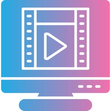 video. Web simgesi basit illüstrasyon