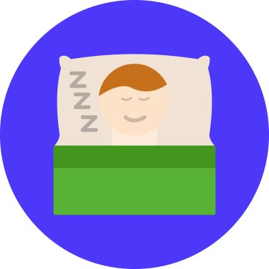 Uyuyordum. Web simgesi basit illüstrasyon