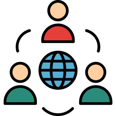 ağ bağlantısı genel simgesi - taslak biçimi