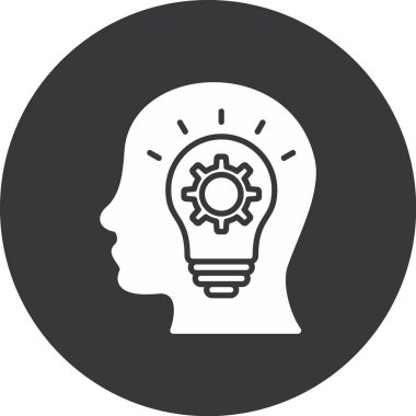 bonusla beyin ampulü düz yuvarlak vektör simgesi