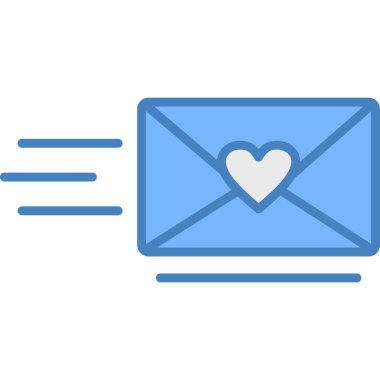 kalp simgesi, vektör illüstrasyonlu e-posta