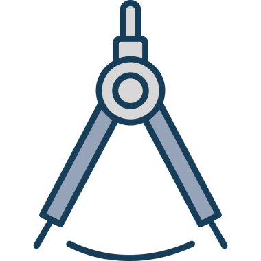 Bir pusula simgesinin vektör illüstrasyonu