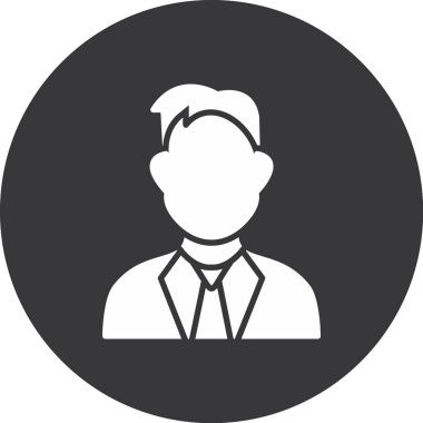 Vektör çizimi, kravatlı insan avatarı