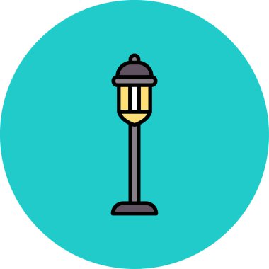 Lamba ikonu. Web için fener vektör simgesinin basit çizimi