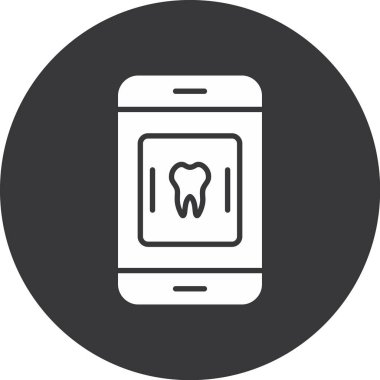 İzole bir çizgi sanat dişi simgesinin çizimi