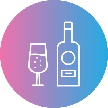 Şarap ikonu, basit illüstrasyon tasarımı