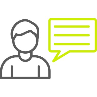 İletişim simgesi ve satır tasarımı ile konuşma balonu