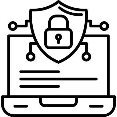 güvenlik veri koruma simgesi ana hat biçiminde