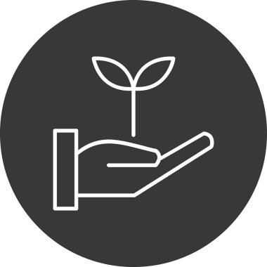 El simgesi vektör illüstrasyonunda bitki