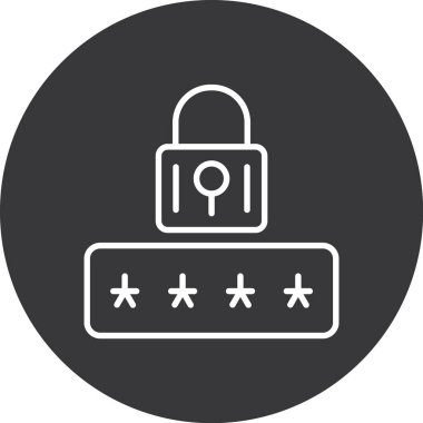 Kilit düz yuvarlak vektör simgesi