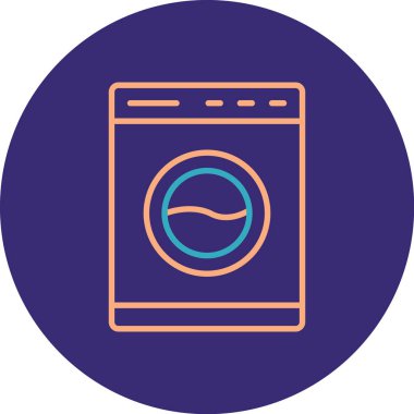 Çamaşır makinesi. Basit resimleme