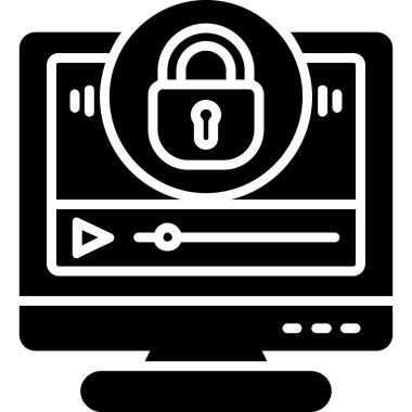 Kilit. Web simgesi vektör illüstrasyonu