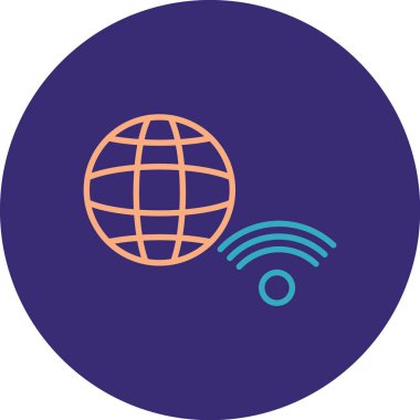 küresel kablosuz ağ. Web simgesi vektör illüstrasyonu