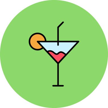 Kokteyl simgesi, vektör illüstrasyonu