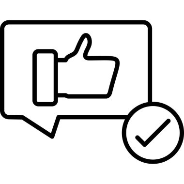 Başparmak yukarı simgesi. Anahat illüstrasyon vektör simgesi web için yukarı başparmak