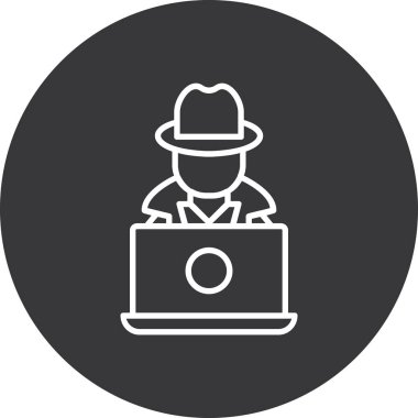 Hacker. Web simgesi basit illüstrasyon