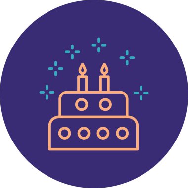 Kek. Web simgesi basit illüstrasyon