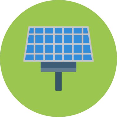 Güneş paneli düz vektör simgesi