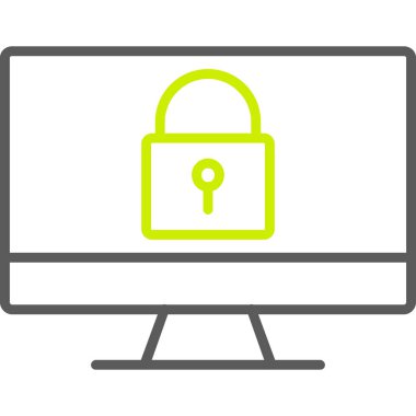 Düz Vektör Simgesi Tasarımı Kilitle