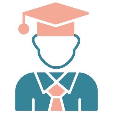 Öğrenci mezun simgesi, vektör illüstrasyonu