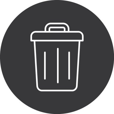 Çöp kutusu simgesi, vektör illüstrasyonu